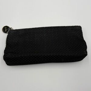 The Sak Black‎ Woven Clutch Cosmetic Bag Purse Textured Fabric Zip Pouch